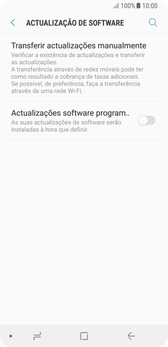 Prima Transferir actualizações manualmente. Se existir uma nova versão de software disponível, será agora indicado no ecrã. Siga as indicações no ecrã para atualizar o software do telefone.