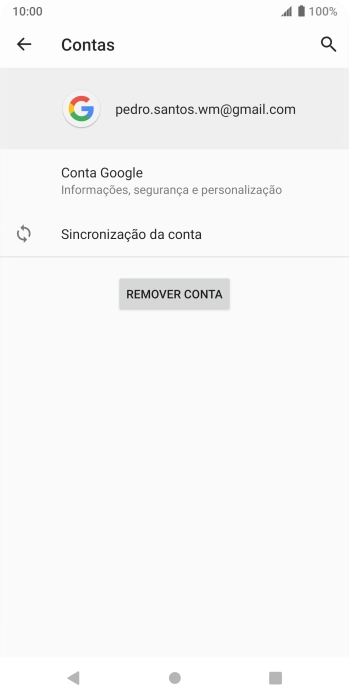 Prima Sincronização da conta.