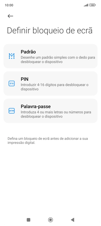 Prima o código de bloqueio do telefone pretendido.