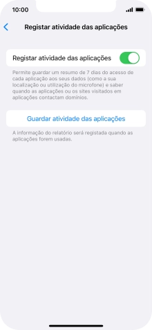 Prima Guardar atividade das aplicações.