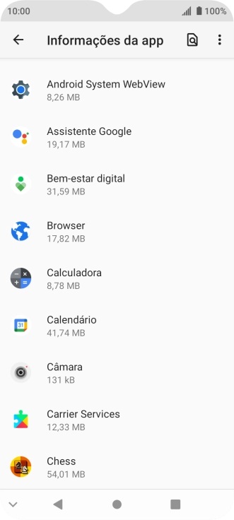 Prima a app pretendida.