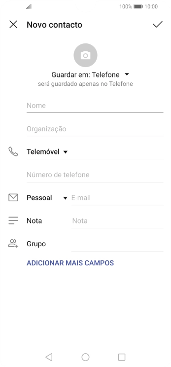 Prima a lista suspensa da lista de contactos.