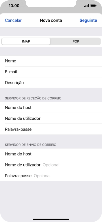 Prima Nome de utilizador e introduza o nome de utilizador da sua conta de e-mail.