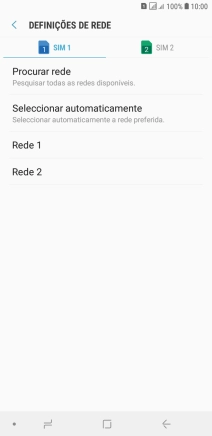 Prima a rede pretendida.