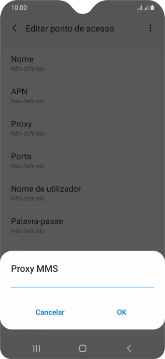 Introduza iproxy.vodafone.pt e prima OK.