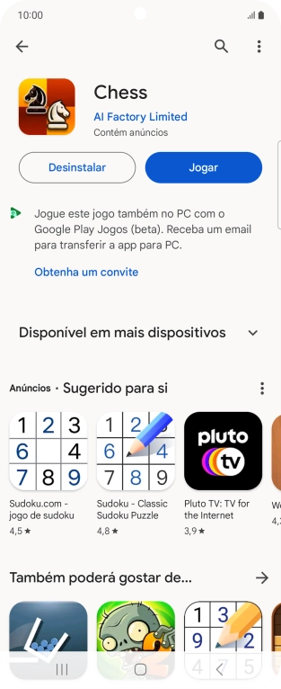 Prima a tecla de início para terminar e voltar ao ecrã inicial.
