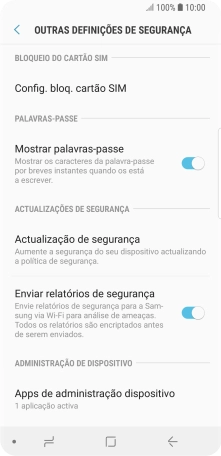 Prima Config. bloq. cartão SIM.