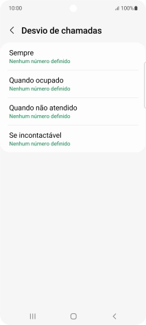 Prima o tipo de desvio pretendido.