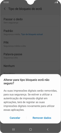Prima Remover dados.