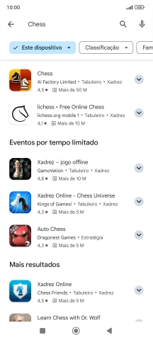Prima a app pretendida.