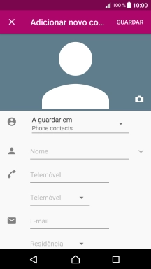 Prima a lista suspensa da lista de contactos.