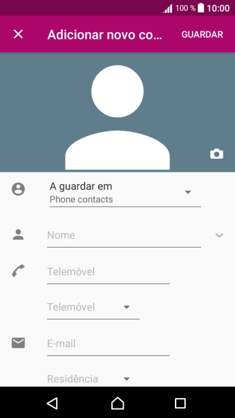 Prima a lista suspensa da lista de contactos.