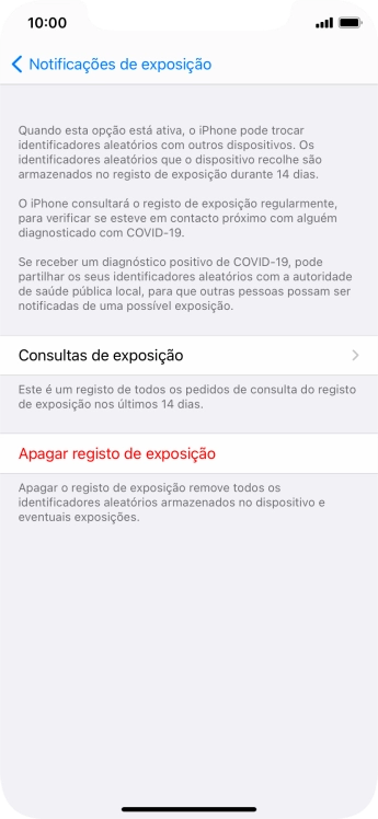 Prima Apagar registo de exposição.