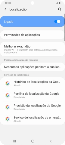 Prima Permissões de aplicações.