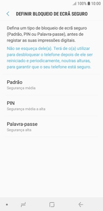 Prima o código de bloqueio do telefone pretendido e siga as indicações no ecrã para estabelecer um código de bloqueio adicional.