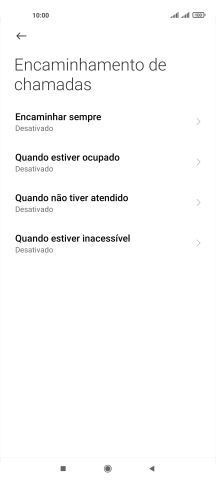 Prima o tipo de desvio pretendido.