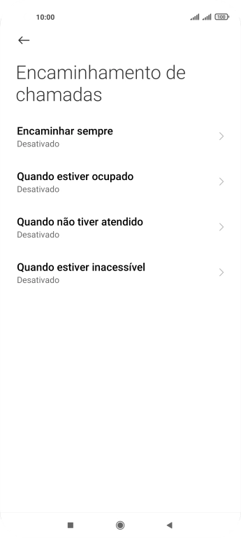 Prima o tipo de desvio pretendido.