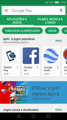 Deslize o dedo sobre o ecrã da esquerda para a direita.