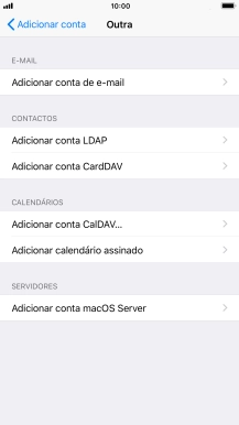 Prima Adicionar conta de e-mail.