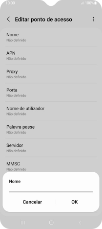 Introduza Vodafone Internet e prima OK.