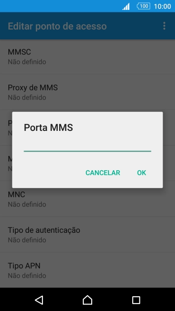 Introduza 80 e prima OK.