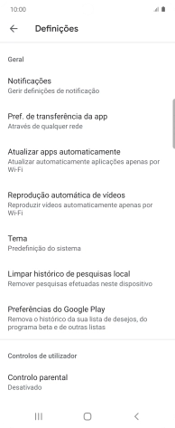Prima Atualizar apps automaticamente.
