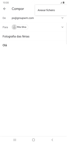 Prima Anexar ficherio e vá até à pasta pretendida.