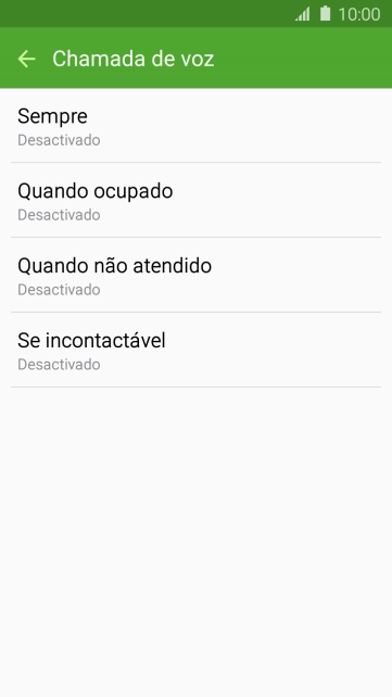 Prima o tipo de desvio pretendido.