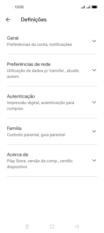 Prima Preferências de rede.