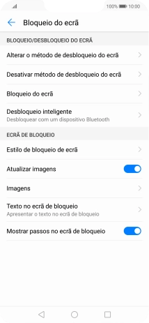 Prima Desativar método de desbloqueio do ecrã.