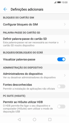 Prima Configurar bloqueio do SIM.