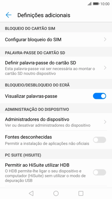 Prima Configurar bloqueio do SIM.