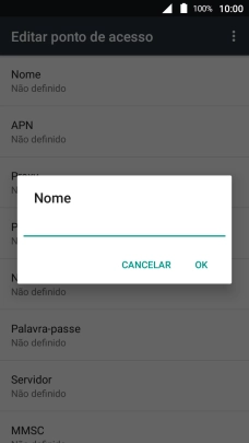 Introduza Vodafone Internet e prima OK.