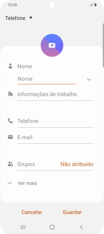 Prima a lista suspensa da lista de contactos.