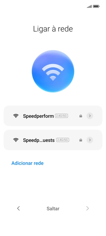 Prima a rede Wi-Fi pretendida.