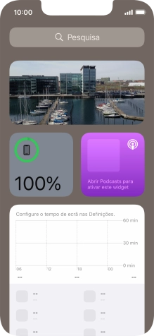 Deslize o dedo para cima no ecrã.