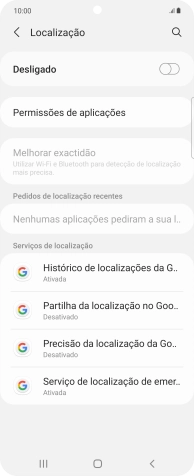 Prima o indicador para ativar ou desativar a função.