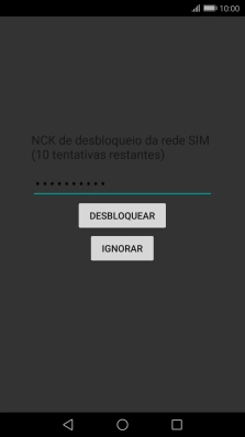 Introduza o código de desbloqueio e prima DESBLOQUEAR .