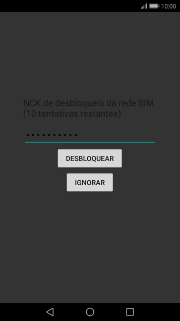 Introduza o código de desbloqueio e prima DESBLOQUEAR .