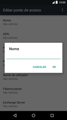 Introduza Vodafone Internet e prima OK.