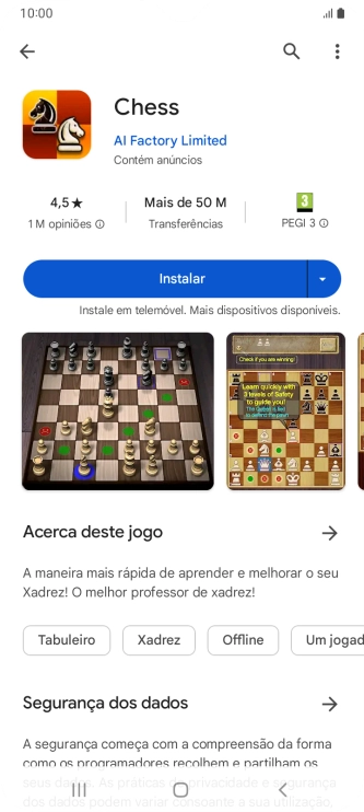 Prima Instalar e siga as indicações no ecrã para instalar a app.