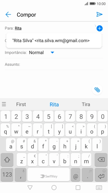 Prima o contacto pretendido.