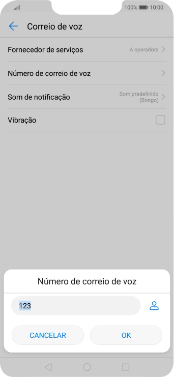 Introduza 123 e prima OK.