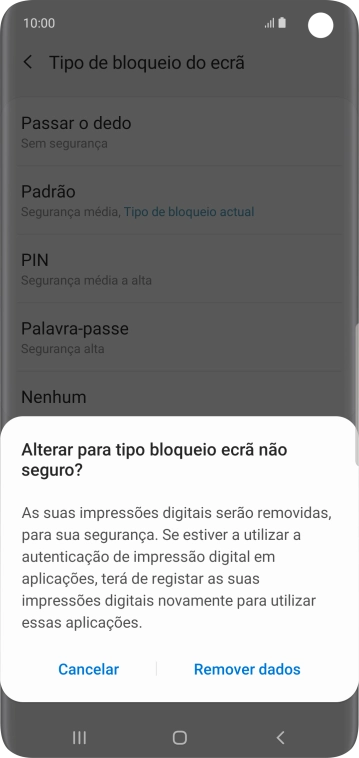 Prima Remover dados.