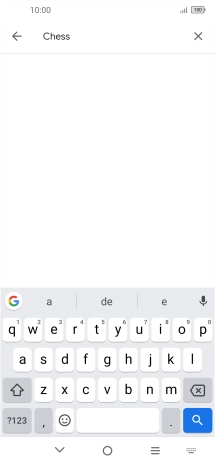 Introduza o nome ou categoria da app pretendida e prima o ícone para pesquisar.