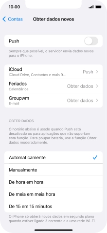 Se desativar a função, prima a definição pretendida.