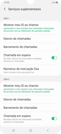 Prima Números de marcação fixa sob o cartão SIM pretendido.