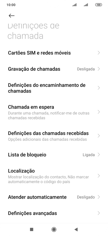 Prima Definições avançadas.