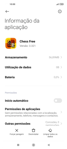 Prima a tecla de início para terminar e voltar ao ecrã inicial.