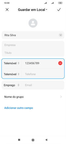 Prima o ícone para guardar.